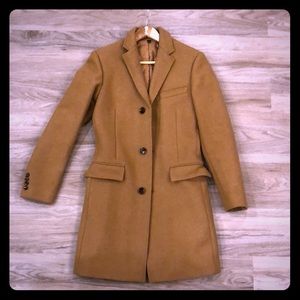 J crew factory camel topcoat size 34, thinsulate